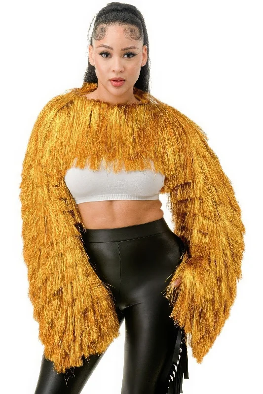 Retro Prints Metallic Tinsel Bolero