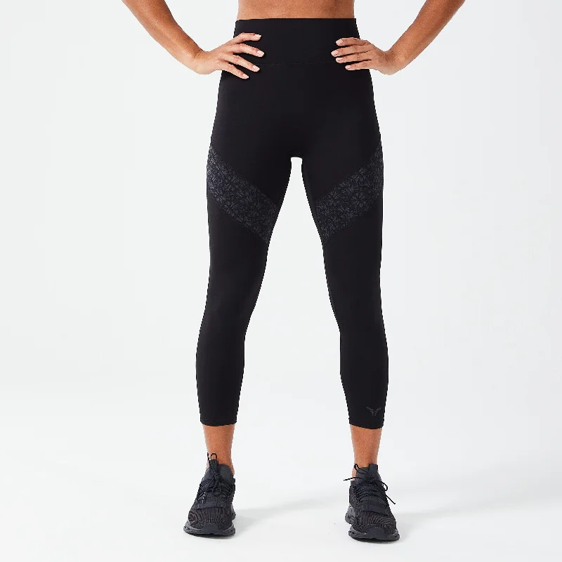 Fashionable Inner Wear Glitch Leggings 24" - Black