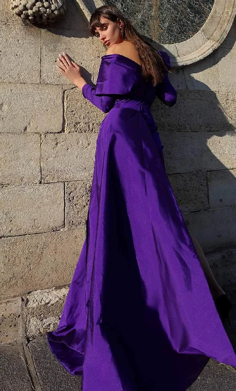 Fashionable And Fashionable MNM Couture K4030 - V-Neck Side Overskirt Cocktail Dress