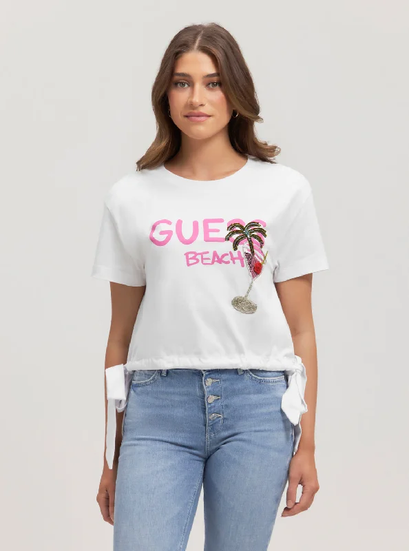 High-quality Design Eco White Knot Crop T-Shirt