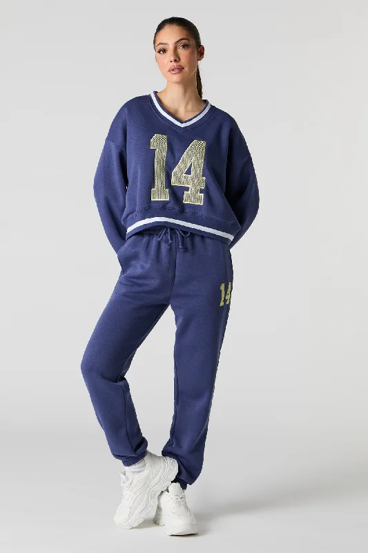 Integrated Design Chenille Embroidered Destination Jogger