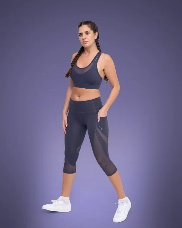 Floral Prints Nylon Women Flow Fit Capri
