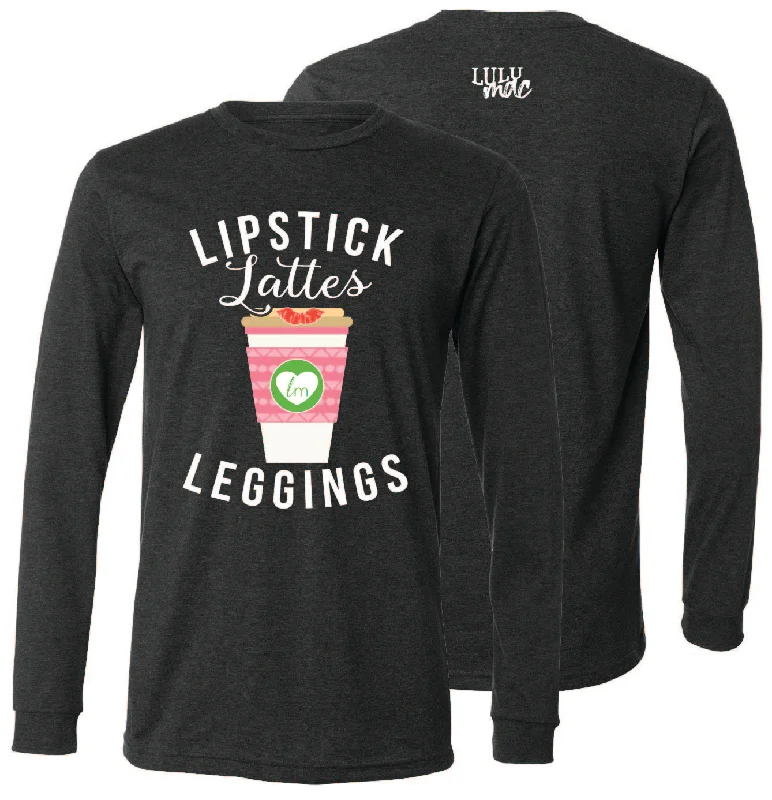 Celebrity Style Lulu Mac-117 Lipstick Leggings-LS Dark Heather Grey