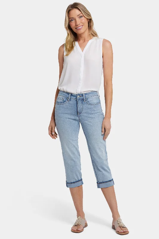 Simple Design Marilyn Straight Crop Jeans In Petite - Santiago Sea