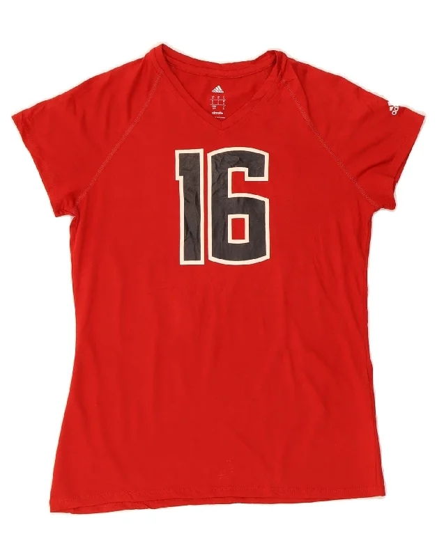 Refreshing Design ADIDAS Womens Climalite Graphic T-Shirt Top UK 10 Small Red Polyester Refreshing Design ADIDAS Womens Climalite Graphic T-Shirt Top UK 10 Small Red Polyester