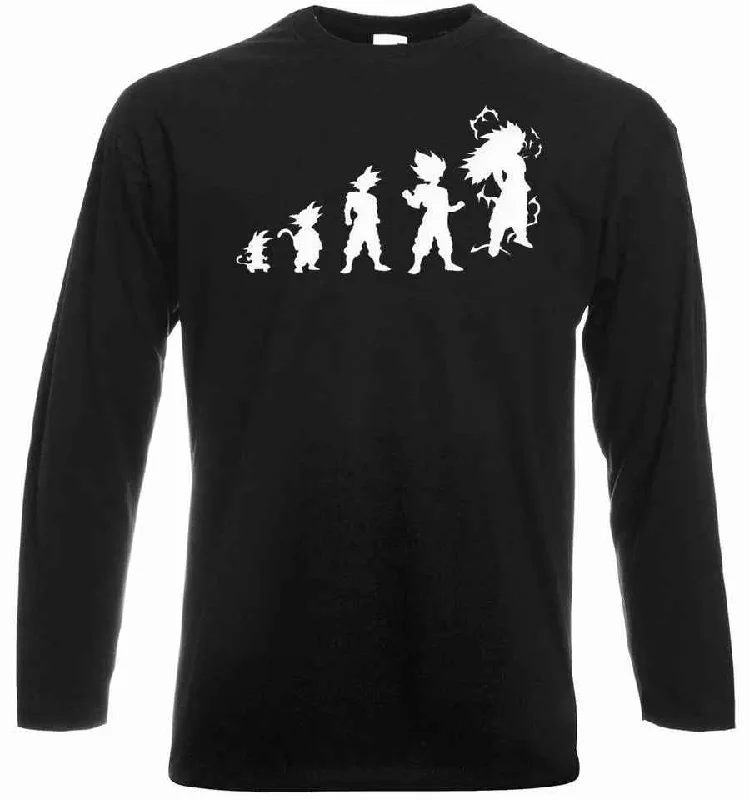 Goddess Outfit Evolution of Dragon Ball Goku T-Shirt Men's Funny Anime Long Sleeve Tee Top Goddess Outfit Evolution of Dragon Ball Goku T-Shirt Men's Funny Anime Long Sleeve Tee Top