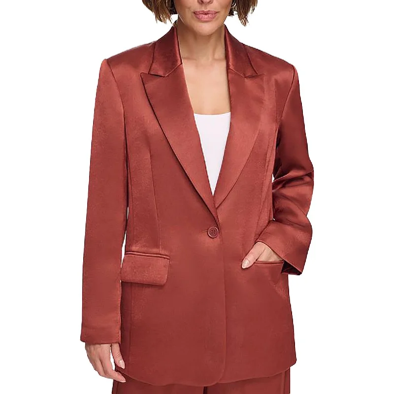 Must-have For Autumn And Winter DKNY Womens Satin Suit Separate One-Button Blazer