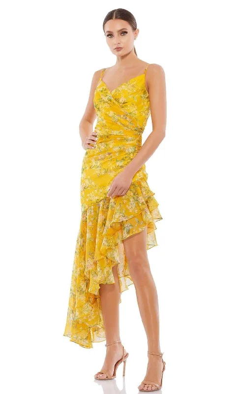 Comfortable Fashion Ieena Duggal - 70202I Floral Printed Asymmetric Hem Dress