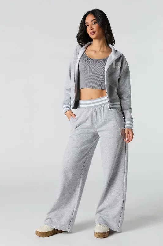 High-quality Design 10 Embroidered Fleece Wide Leg Sweatpant