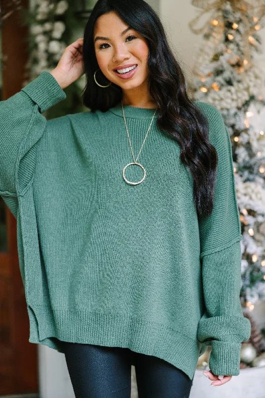 Romantic Temperament Give You Joy Light Olive Green Dolman Sweater