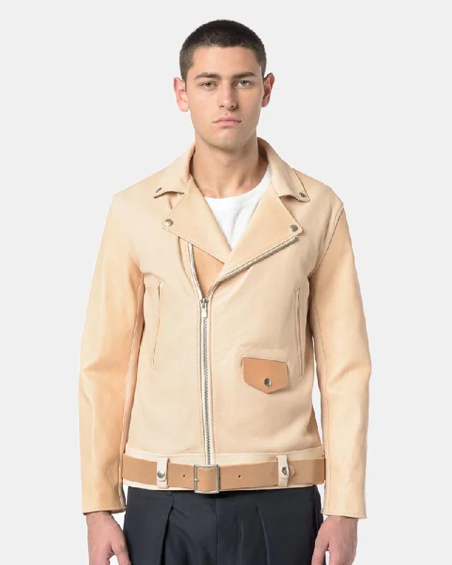 Personal Charm Leather Jacket in Natural