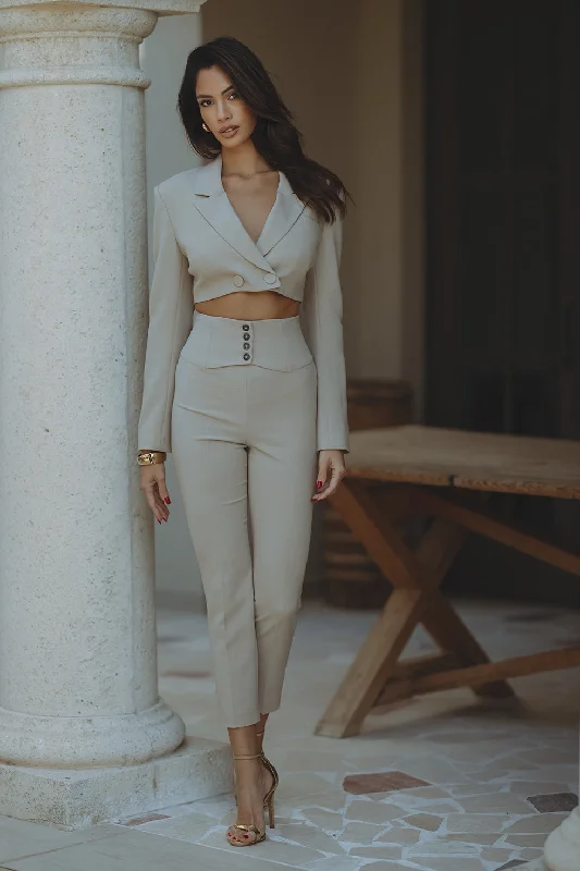 Trendy Items AVER CROPPED BLAZER - SAND