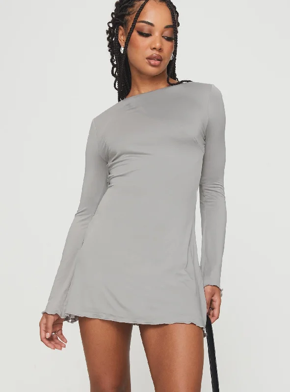 New Products Arthars Long Sleeve Mini Dress Charcoal