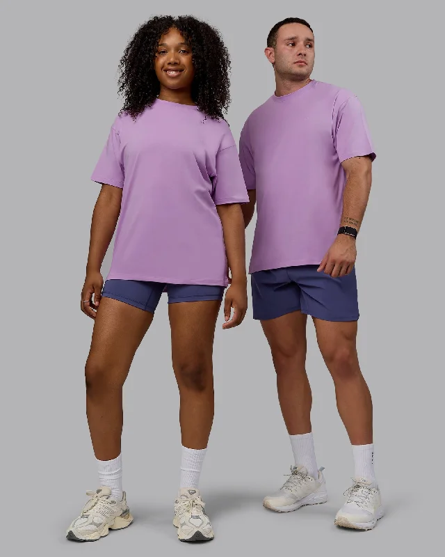 Elegant Outline Unisex PimaFLX Tee Oversize - Light Violet