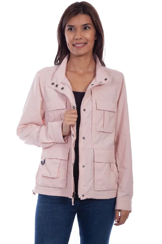 Embroidery Design Scully Womens Rose Nylon Multi-Pocket Jacket