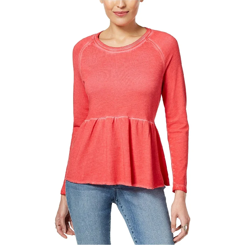 Classic Style Style & Co. Womens Peplum Flounce Sweatshirt, Pink, Small
