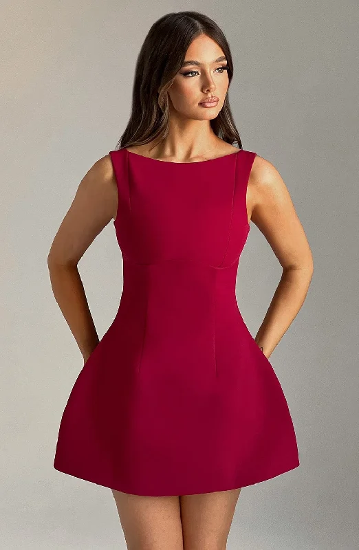 Classic Style Alana Mini Dress - Wine