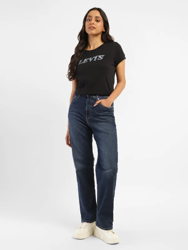 Goddess Style Women's High Rise Ribcage Straight Fit Jeans