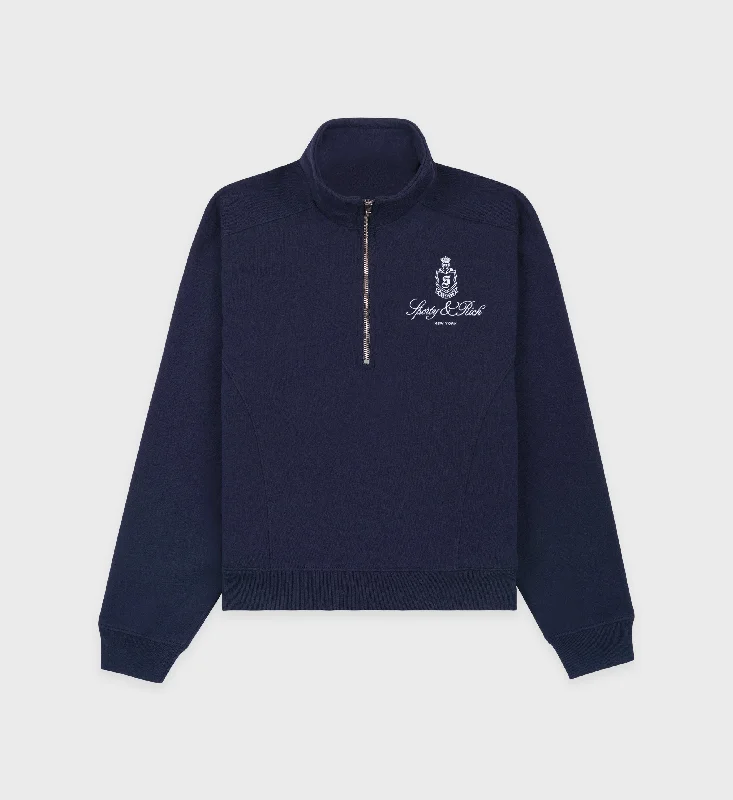 Classic Style Vendome Quarter Zip - Navy/White