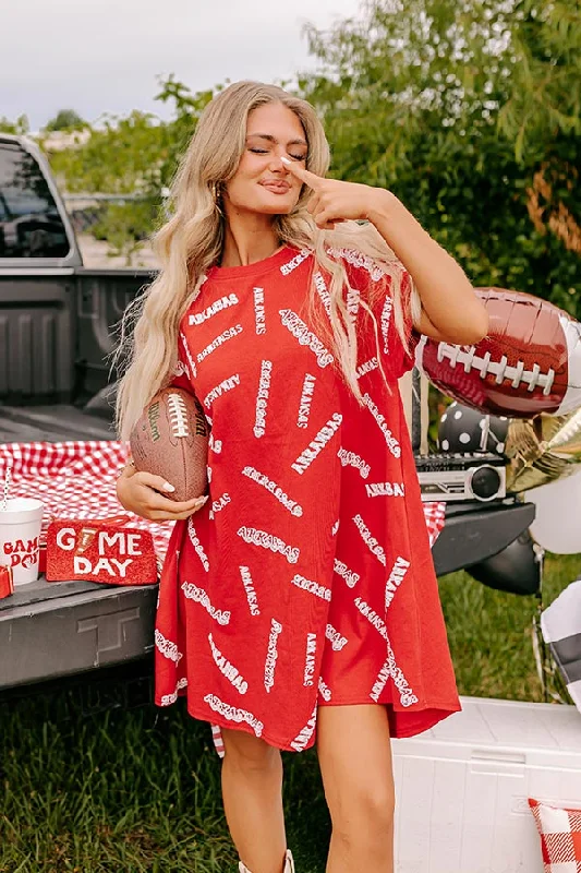 Fresh Wear School Spirit Sequin Embroidered Mini Dress in Arkansas