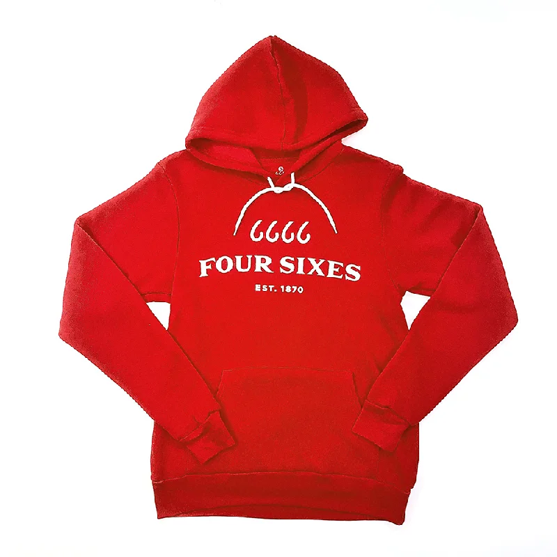 High Street Fashion Four Sixes Logo Hoodie Red