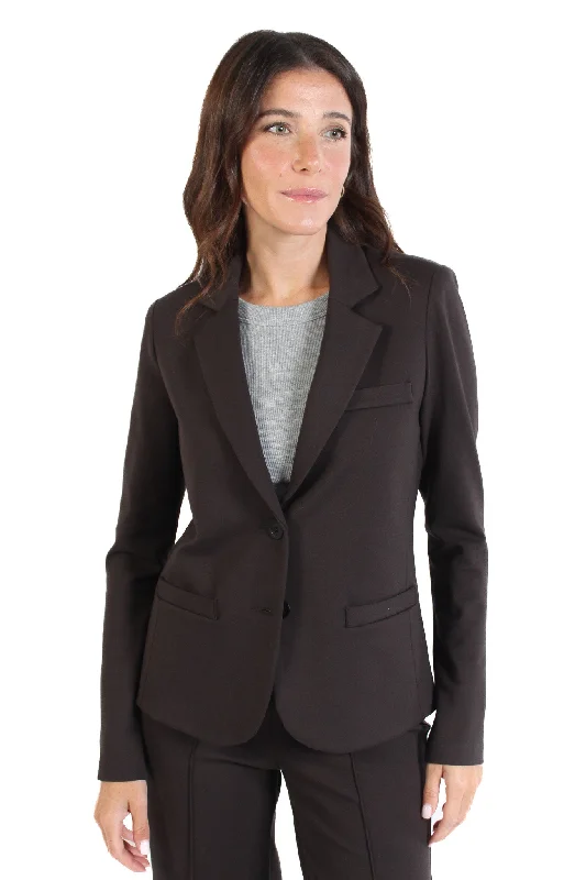 Simple Design Brown Riri Ponte Fitted Blazer