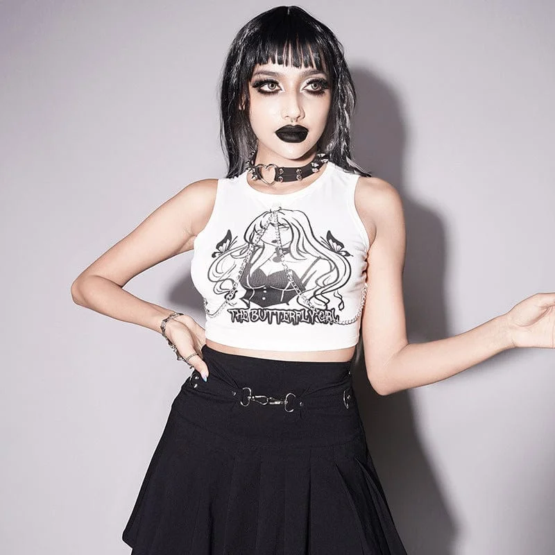 Fashion Touch Women's Grunge Sexy Girl Printed Tank Top