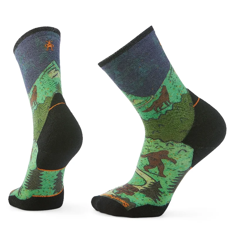 Editorial Design Trail Run Targeted Cushion Neature Print Crew Socks