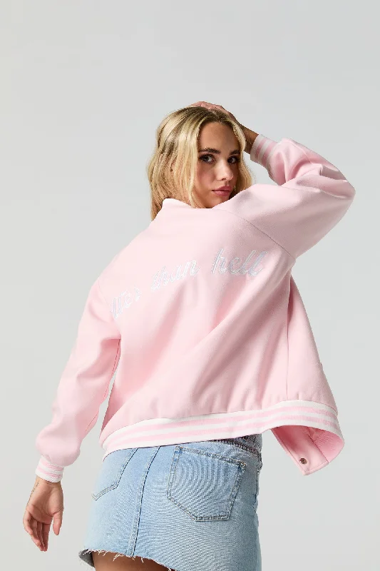 High-end Wear Hotter Than Hell Fleece Varsity Jacket
