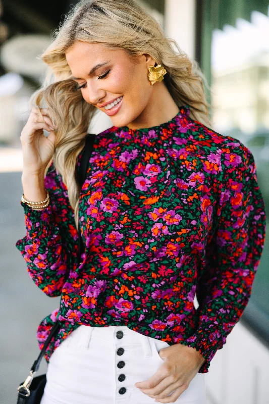 Comfortable Fashion Can't Change Black Floral Blouse