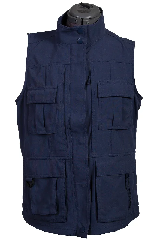 Minimal Style Scully Womens Indigo Nylon Multi-Pocket Vest