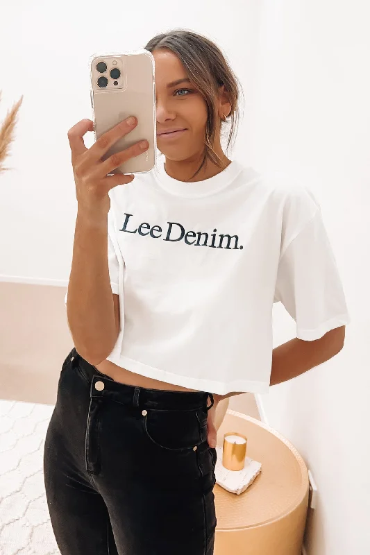 Fashionable Items Baggy Crop Tee Optic White