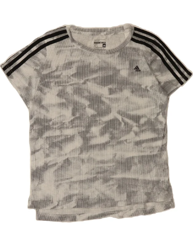 Casual Choice ADIDAS Womens T-Shirt Top UK 6 XS Grey Tie Dye Polyester