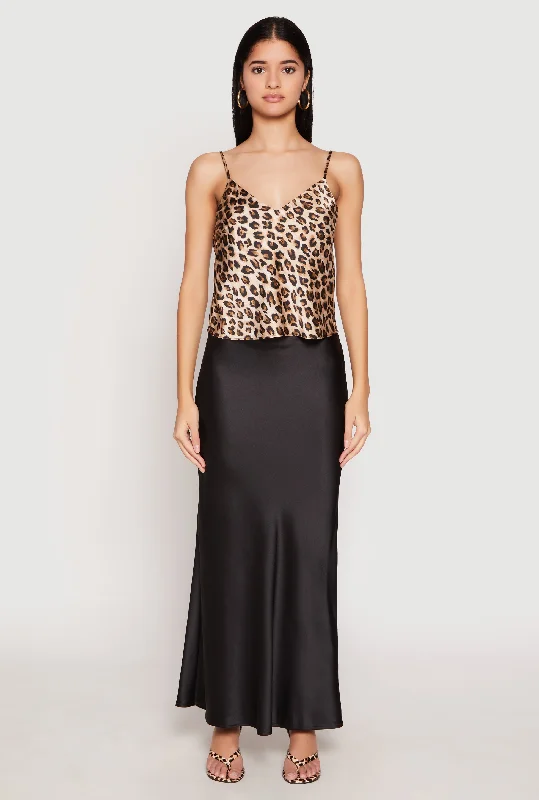 Celebrity Picks Satin Patterned Print Cami