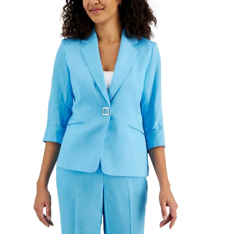 Lace Design Kasper Womens Collar Long Sleeve One-Button Blazer