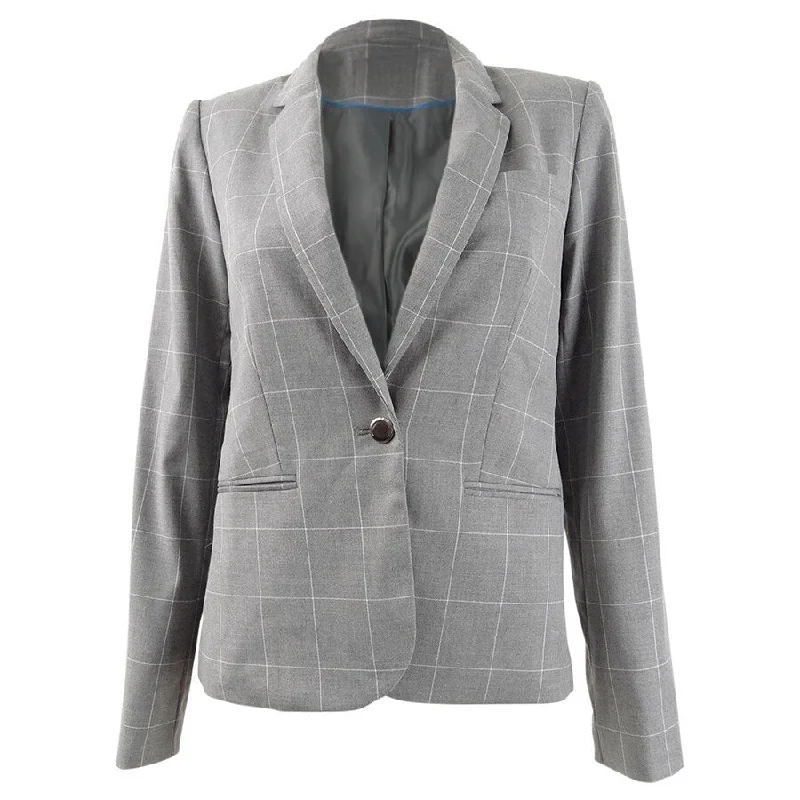 Bright Colors Calvin Klein Women's Windowpane-Print Blazer