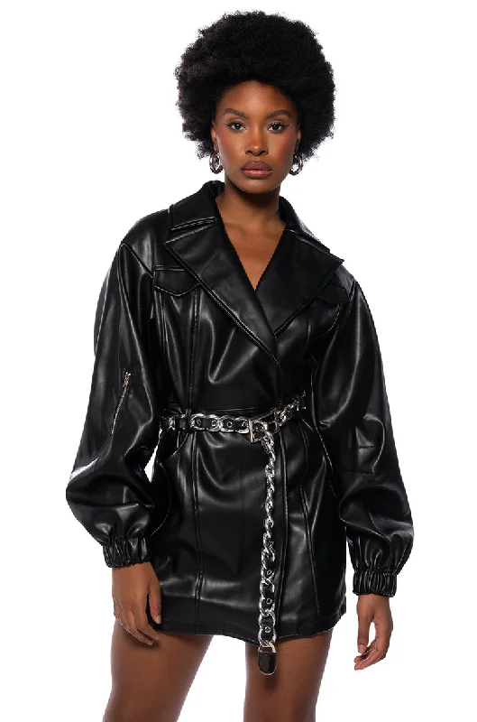 Modernism SHE'S SOPHISTICATED PU BLAZER DRESS