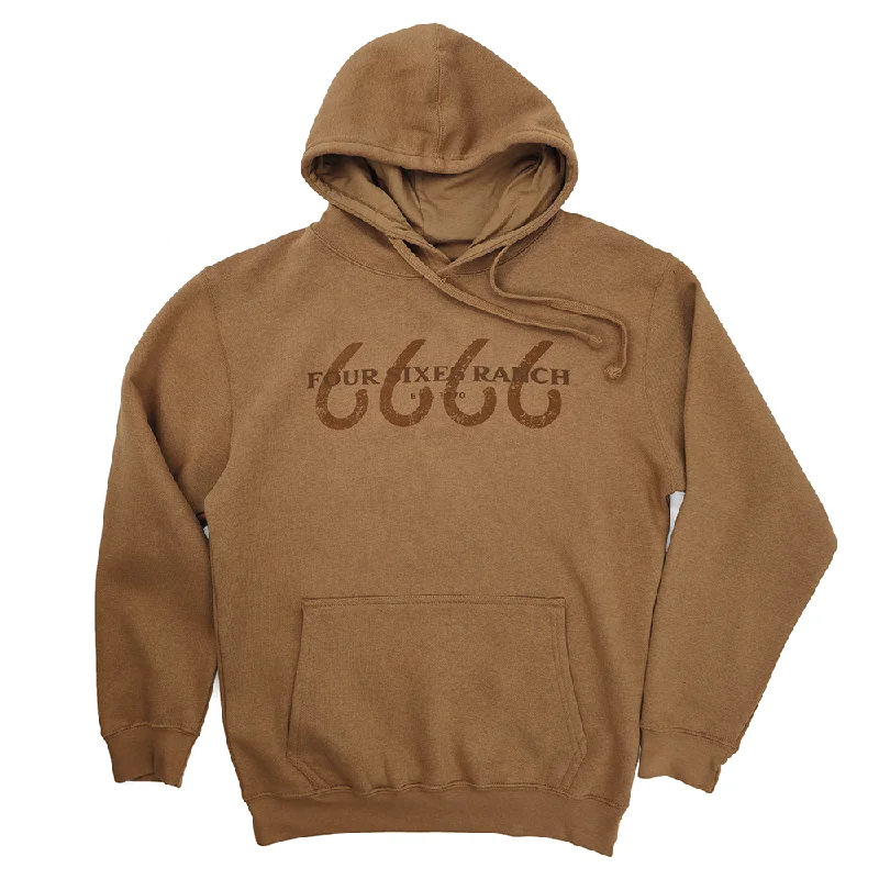 Noble And Elegant Four Sixes Logo Hoodie - Brown