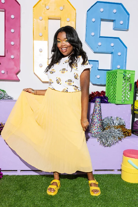 Design Trend White, Purple & Yellow 'Game Day' Football Tee