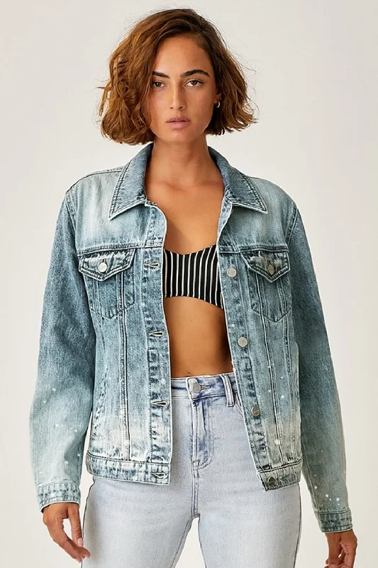 Sports And Leisure RISEN Button Up Ombre Washed Jacket