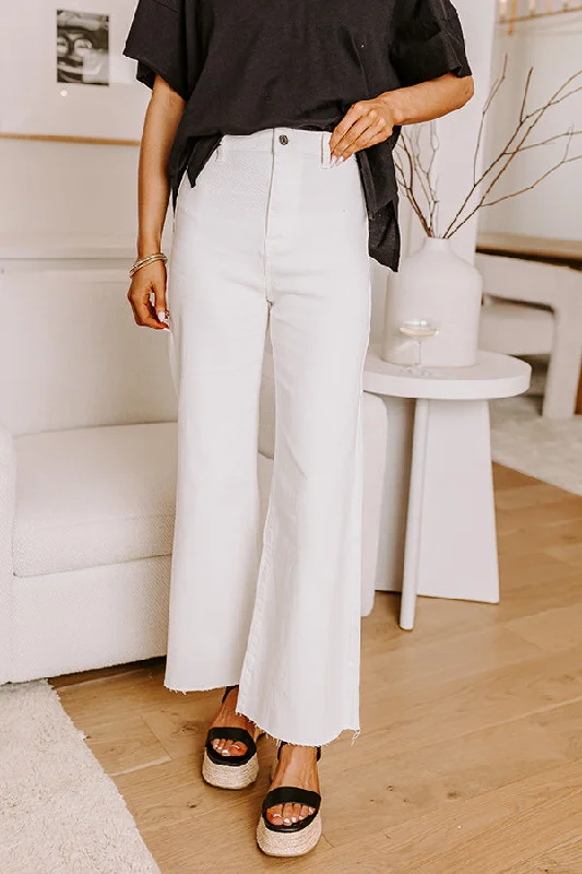 Exquisite Tailoring The Adriana High Waist Wide Leg Jean in Ivory