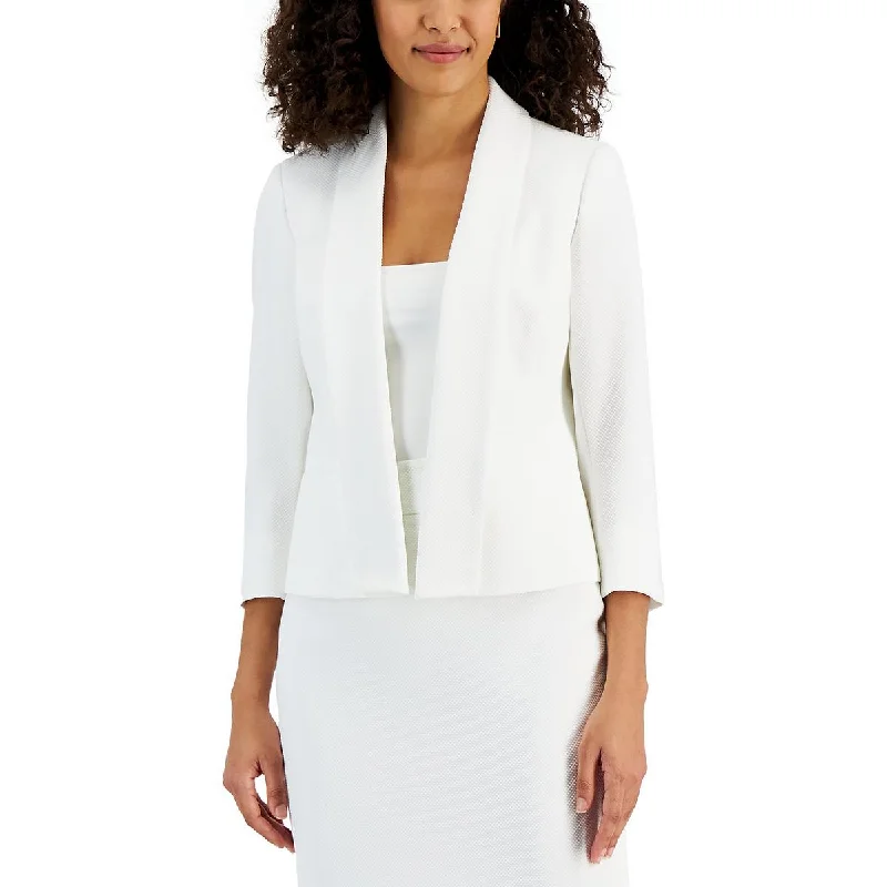 Celebrity Style Kasper Womens Pique Shawl Collar Open-Front Blazer