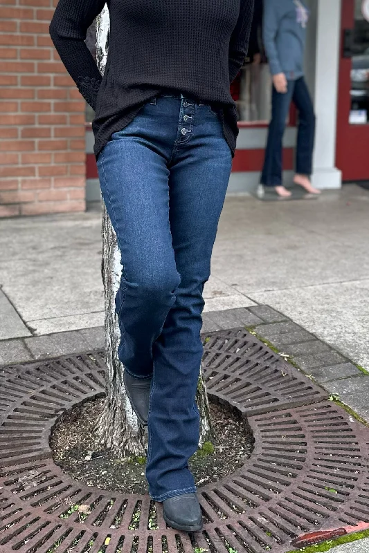 High Street Series Suki Mid Rise Exposed Button-Fly Slim Bootcut Jean by Silver Jeans