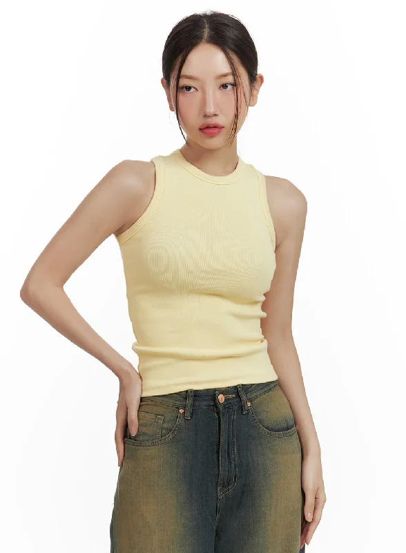Leisure Sports Solid Ribbed Tank Top CU420