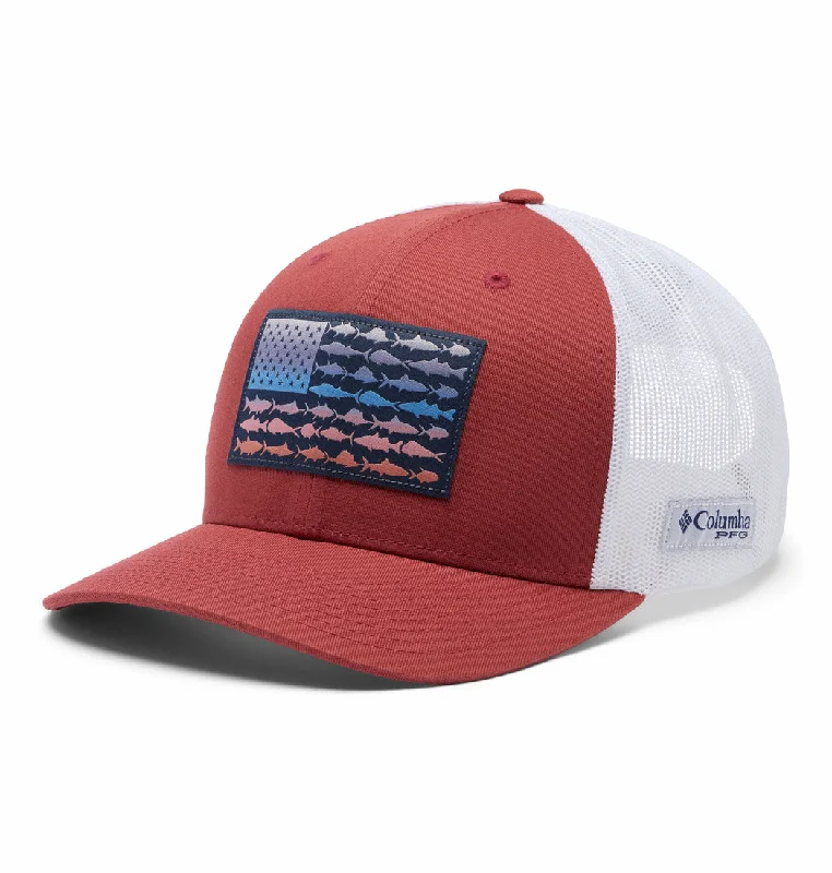 High-end Fashion Men's PFG Fish Flag Mesh Snapback Hat - (High Crown)