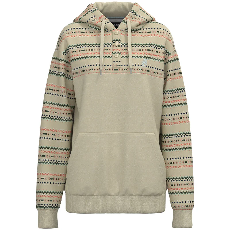 Unique Fashion "Jimmy" Cream w/ Multi Color Aztec Hoody