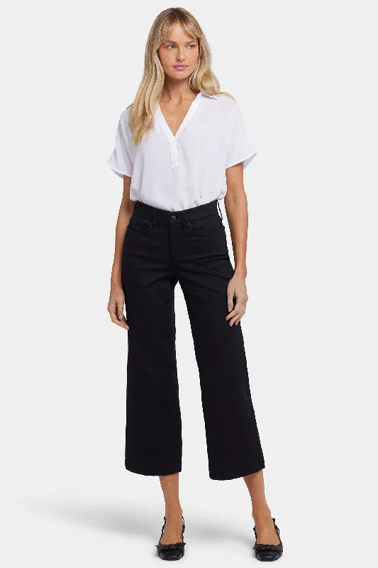 Comfortable Fashion Waist-Match™ Teresa Wide Leg Ankle Jeans - Black