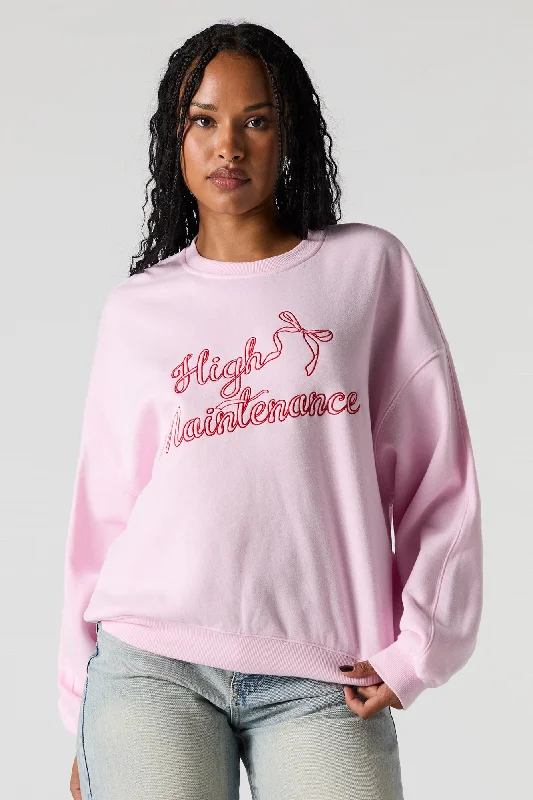 Preview New Products High Maintenance Embroidered Fleece Sweatshirt