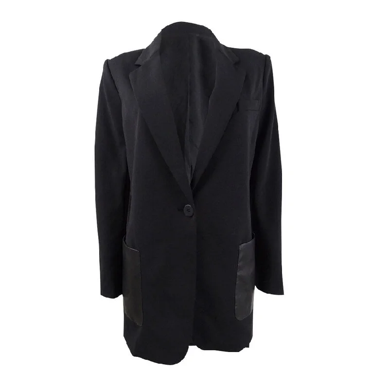 Refreshing Design DKNY Women's Faux-Leather-Pocket Jacket