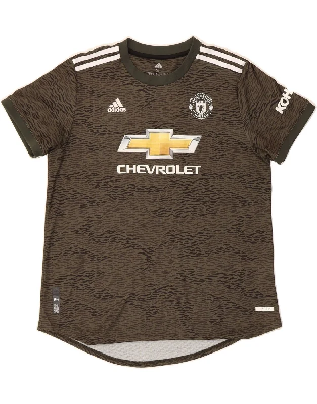 Classic Series ADIDAS Womens Manchester United Graphic T-Shirt Top UK 20/22 XL Green